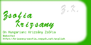 zsofia krizsany business card